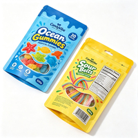 Sachet Doypack Personnalisable pour Bonbons Gélifiés à la Fraise avec Fenêtre et Fermeture Zip Refermable pour Emballage Alimentaire de Pralines
