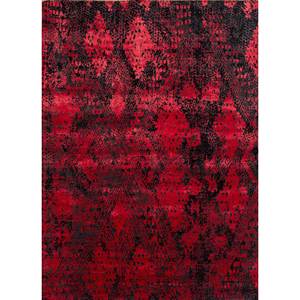 Alfombra Clásica Roja y Naranja de Lana y Seda de Bambú Anudada a Mano de Kavi, Rectángulo Grande con Patrón Abstracto para el Hogar y el Pasillo -Esk-662 - Product Image 1