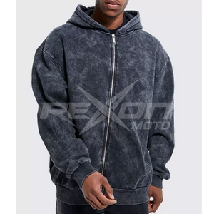 เสื้อฮู้ดผู้ชายโอเวอร์ไซส์ซักได้พิมพ์ลายกรดมีฮู้ดแบบรูดซิปทรงโอเวอร์ไซส์ซักได้พิมพ์ลายกรด - Product Image 6