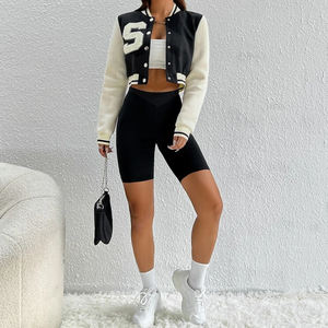 2022 nouveauté femmes haut court meilleur Design coton rempli Gym Fitness veste support respirant courte longueur tricoté processus - Product Image 4