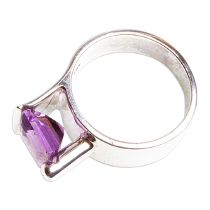Stylish Designer 925 Sterling Silver <b>Statement</b> <b>Ring</b> With Purple Amethyst Fashion <b>Rings</b> For Stylish Parties Unisex Jewelry - Product Image 2