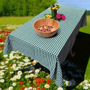 American Style Checkered Dining <b>Tablecloth</b> Woven Cotton Gingham Fabric Washable Customizable Home and Outdoor Use Modern Style - Product Image 2