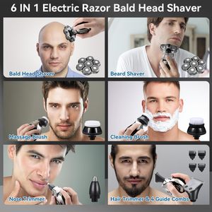Rasoir Électrique Rechargeable pour Hommes 6-en-1, Rasoir Rotatif Humide/Sec avec Corps Étanche IPX7, Kit de Toilettage Corporel Incluant Tondeuse Nez et Oreilles - Product Image 2