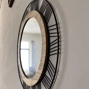 Vente en gros de miroirs muraux modernes de forme ronde, cadres d'art en métal de haute qualité, décorations murales haut de gamme - Product Image 2
