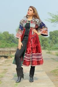 Vestido kuchi vintage étnico tribal, vestido tradicional multicolor de fiesta Kuchi afgano/Pakistán, ropa tradicional afgana - Product Image 6