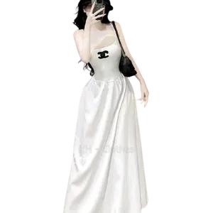 Gaun panjang tanpa lengan wanita gaun panjang nyaman seksi kasual mode dapat dicuci kemasan dibuat di Vietnam pabrikan