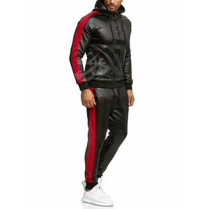 Chándales de cuero con logotipo personalizado de talla grande para uso en exteriores para hombre, chándal de cuero con material duradero de último estilo para hombre - Product Image 2