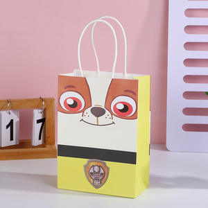 Sac cadeau d'anniversaire en papier couché fait main, motif dessin animé mignon, avec fermeture éclair et poignée, surface gaufrée, produits ménagers de haute qualité - Product Image 3