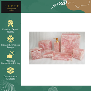 Juego de Accesorios de Baño de Cuatro Piezas de Cuarzo Rosa, Diseño Moderno y Lujoso, Ecológico, de Alta Calidad, Suministro Directo de Fábrica - Product Image 6