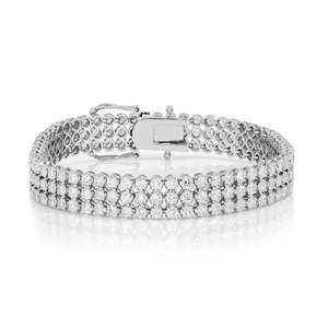 Pulsera de Tenis de Lujo de Plata de Ley con Diamantes de Corte Redondo para Mujer - Product Image 2