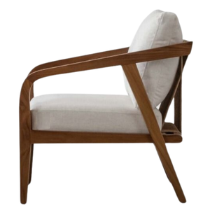 Sillón Elka-Cojines de felpa y reposabrazos elegantes Diseño contemporáneo de madera maciza para sala de estar y uso en hoteles - Product Image 3