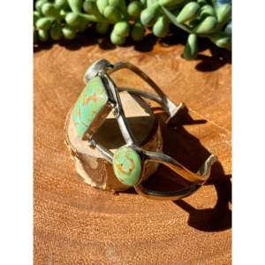 Bracelet manchette en argent sterling 925 avec turquoise Kingman Emer Thompson, bijoux en argent sterling 925, bracelet manchette pour femme - Product Image 4