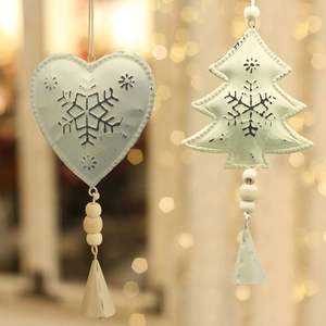 Lindo muñeco de nieve de metal con decoración colgante Metal rústico árbol de Navidad decoración adornos cascabel muñeco de nieve - Product Image 3