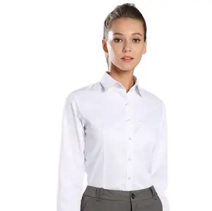 프리미엄 면 캐주얼 원피스 셔츠 여성 긴 소매 원피스 셔츠 여성용 비즈니스 세련된 원피스 셔츠 일반 염색 통기성