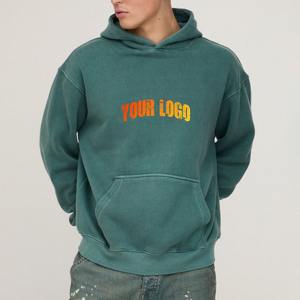 Sudadera con capucha de marca de lujo personalizada para hombre con bolsillos Sudadera con capucha de algodón grueso con hombros caídos ropa de calle clásica Sudadera con capucha de ajuste regular - Product Image 1