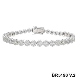 Luxueux 3.93CTW Round Diamond Cluster Tennis Bracelet Élégant Or Déclaration Élégance Bracelets & Bracelets - Product Image 6