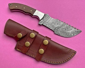 มีดดามัสกัสแบบมีที่จับตัวติดตามทำจากผ้าใบสีน้ำตาลทำด้วยมือหมอนข้างทองเหลืองปรับแต่งได้สำหรับโครงการ DIY - Product Image 6