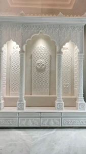 Temple religieux artisanal de luxe en marbre blanc Makrana Coriaan, design moderne, pour la maison et le bureau - Product Image 2