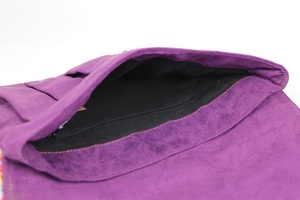 Eco-Friendly Cover Cotton Classic Traditional Event Women Big Pleated <b>Purse</b> With Brocade Cover and Ball Tassel - Product Image 5