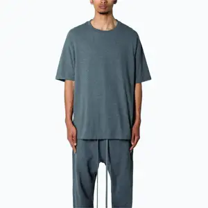 Großhandel Hanfbekleidung Hersteller individuelle Halbärmel-T-Shirts entspannte Passform 100% Bio-Hanfstoff Baumwoll-T-Shirt für Herren