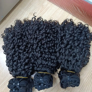 Extensiones de cabello humano de color natural dibujado doble Super pelo de trama rizado Pixie superventas de Vietnam - Product Image 1