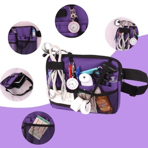 Sac banane d'infirmière avec poches pour équipement médical, porte-ruban, rangement utilitaire pour stéthoscopes, ciseaux à bandage et fournitures d'urgence - Product Image 5