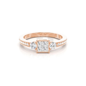 ได้รับการออกแบบอย่างมีเอกลักษณ์มากมีง่ามน้ำหนักกะรัต0.63กะรัตและการตั้งค่าที่มองไม่เห็นห้องปฏิบัติการปลูกเพชรสำหรับงานแต่งงาน - Product Image 3