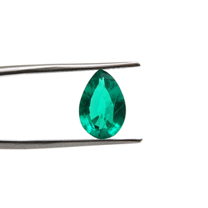 Esmeraldas cultivadas en laboratorio colombianas, piedras preciosas sueltas cortadas en pera para diseñadores de joyas, tamaños disponibles - Product Image 1