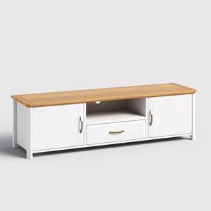 Meuble TV moderne de 1,8 m avec design contemporain en bois massif réglable pour salon ou chambre à coucher - Product Image 1