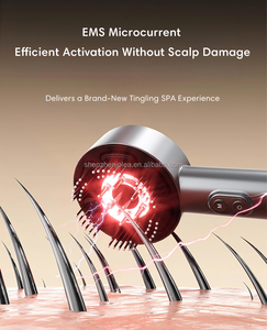 Venta al por mayor inteligente masajeador de cabeza eléctrico 2 en 1 luz roja masajeador raíz peine aplicador botella - Product Image 4