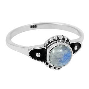 Anillo de Compromiso Étnico con Piedra Lunar Arcoíris Natural, Suministro de Fábrica, Joyería Bohemia de Alta Calidad para Ella a Precio de Mayoreo - Product Image 1