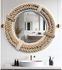 Handmade Modern Acacia Wood <b>Wall</b> <b>Mirror</b> Home Decorative with New Design Resin Chipset Pasting for Weddings - Product Image 6