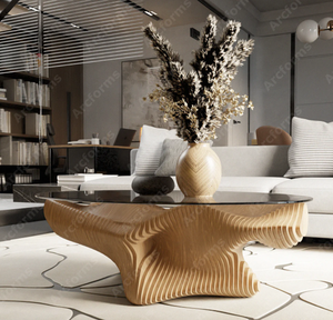 Mesa de centro paramétrica contemporánea Kalatri, Diseño paramétrico único, características ligeras lavables para el hotel de oficina en casa moderno - Product Image 1