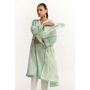 Conjunto de Camisa y Dupatta Modestos Bordados en Tela Cambric IPSD-44479 - Product Image 1