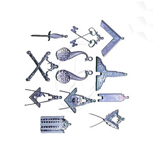 Ensemble de collier et de bijoux maçonniques pour les officiers de la loge maçonnique, à porter lors des cérémonies, collier et bijoux maçonniques de haute qualité - Product Image 1