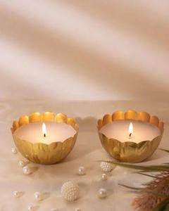 Porte-bougie en aluminium doré de qualité supérieure pour bougie chauffe-plat, pour la décoration de la maison, pour Noël et Pâques - Product Image 1