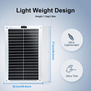 แผงเซลล์แสงอาทิตย์แบบยืดหยุ่น200W 100W ชุดควบคุมและสาย MPPT 2ชิ้นสำหรับการตั้งแคมป์การเดินทางแผงโซลาร์แบบโมโนกันน้ำ - Product Image 6