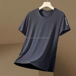 T-shirt de sport rafraîchissant pour homme en soie glacée tricotée, décontracté, léger, haute performance, séchage rapide, respirant, coupe ample, manches courtes - Product Image 2