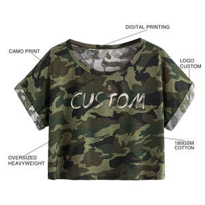 2026 Summer Fashion Design Short Sleeve Printed Cotton Women Crop <b>Tops</b> T-Shirt / Custom Design Quick Dry Anti-UV Crop <b>Top</b> - Product Image 2