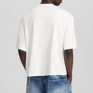 Boxy เสื้อยืดผู้ชายไซส์ใหญ่พิเศษผ้าฝ้าย100% โอเวอร์ไซส์ทรงหลวมสไตล์วินเทจ - Product Image 2