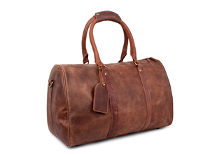 Sac polochon fait main en cuir véritable pleine fleur Style vintage en cuir de buffle bagage de voyage de nuit avec fermeture à glissière - Product Image 2