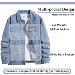 100% veste en jean de coton pour hommes vêtements décontractés de haute qualité vestes en jean pour hommes veste en jean pour hommes - Product Image 6