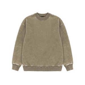 Sweat-shirt col rond épais 2024, confortable, effet délavé, coupe classique, épaules tombantes, brodé, 100% coton molletonné - Product Image 2