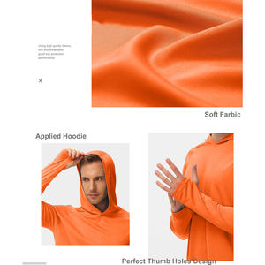 Camiseta CON CAPUCHA DE PESCA personalizada para hombre, equipo ligero para exteriores, ropa de manga larga con logotipo impreso personalizado - Product Image 4