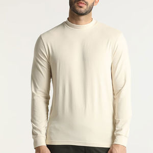 Camiseta Personalizada de Manga Larga para Hombre, Talla Grande, Cuello Redondo, Algodón, Estilo Casual, Ropa Urbana, Transpirable, a la Moda - Product Image 3