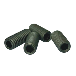 Tornillo de Fijación sin Cabeza con Punta Plana y Hexágono Interior, DIN913, Acero al Carbono Métrico, M4X10, Negro, Rosca Fina, Grado 12.9 - Product Image 1