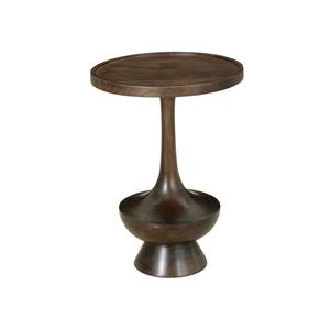 Table d'appoint moderne en bois de manguier et marbre avec finition noyer pour chambre à coucher et bureau à domicile - Product Image 1