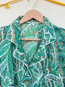 Ropa de dormir India hecha a mano 100% algodón de lujo con estampado Floral elegante informal otoño Primavera Verano vacaciones regalo perfecto ODM - Product Image 2