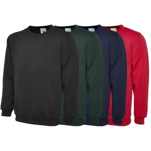 Venta al por mayor de sudadera de lana de algodón en blanco Unisex logotipo impreso personalizado de gran tamaño liso personalizado cuello redondo hombres sudaderas - Product Image 1