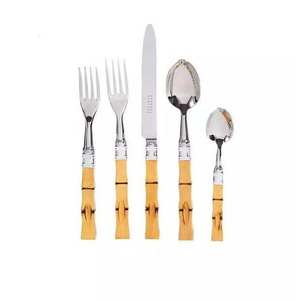 Cuillère de service en métal or et argent en gros, cuillère à dessert, à soupe, à fruits, avec poignée en or en forme d'abeille volante, pour la maison - Product Image 5